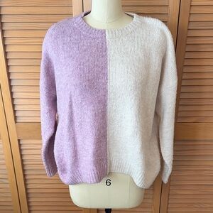 Pinch Two-Tone Lavender and Cream Sweater